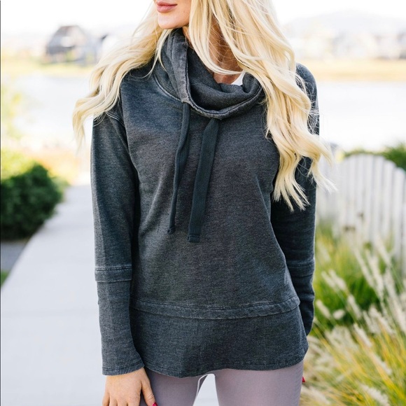 Mono B Thumbs Up Cowl Neck Pullover - Picture 4 of 8